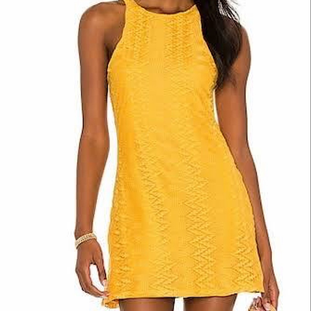House Of Harlow 1960 Hira Mini Dress Yellow/Gold